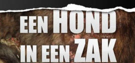 een hond in een zak